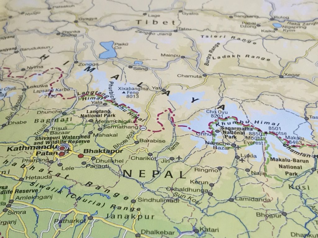 Kathmandu Nepal World Map Himalaya