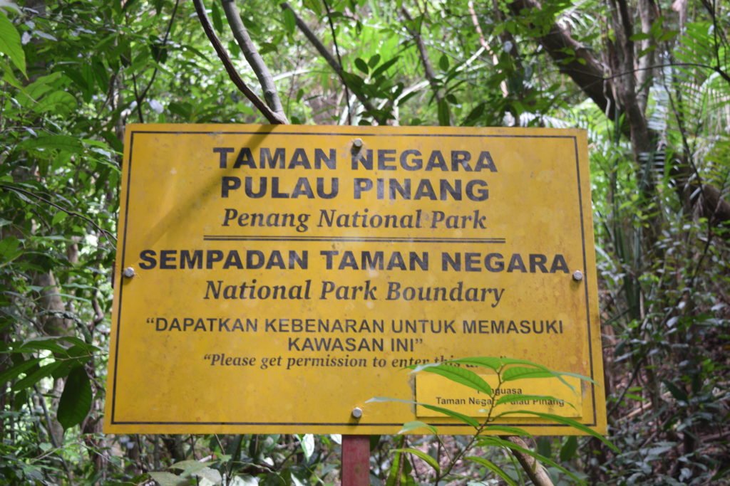 Penang National Park Boundary Signboard