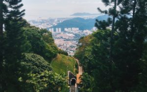 View from Penang Hill Train in Penang Island